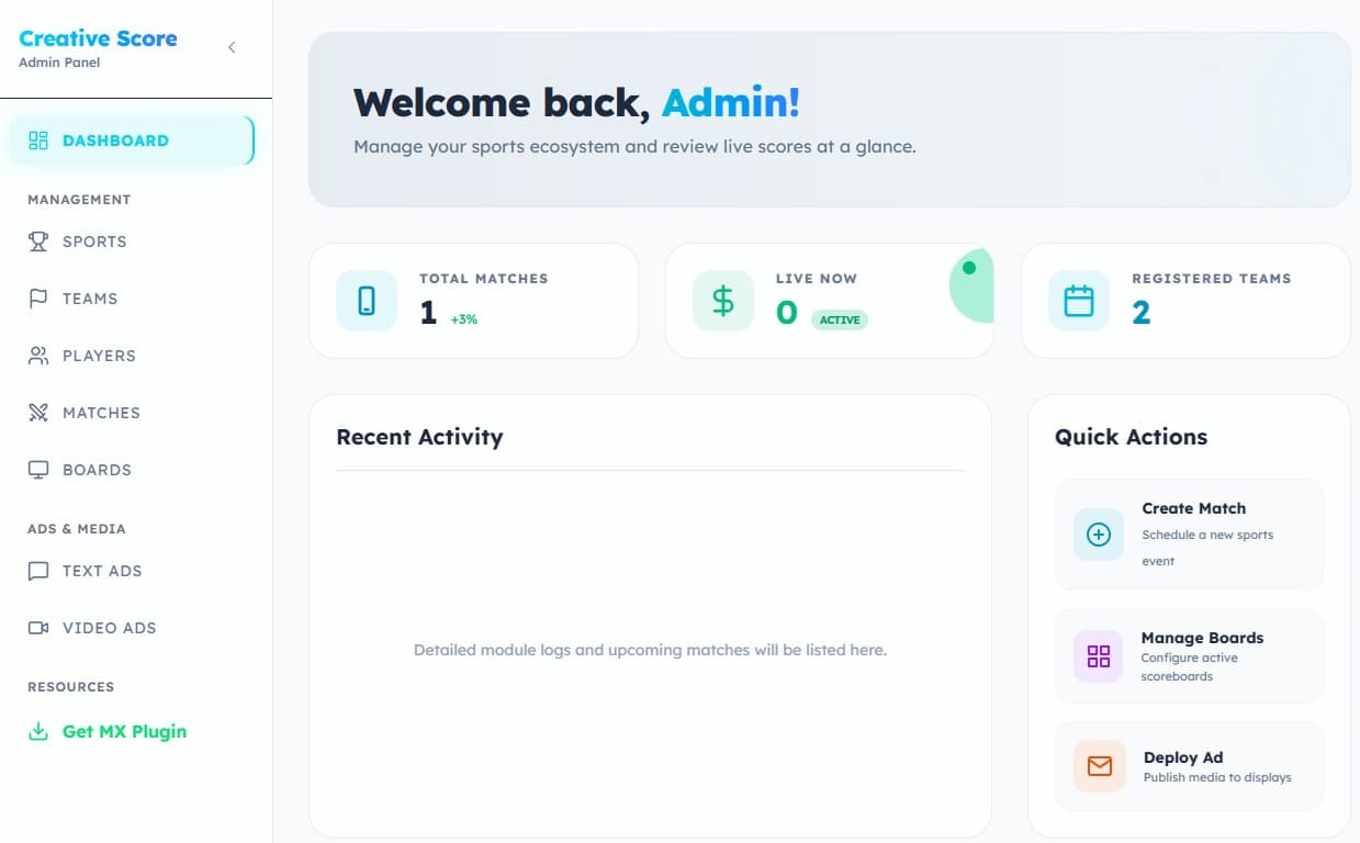 Creative Score Admin
